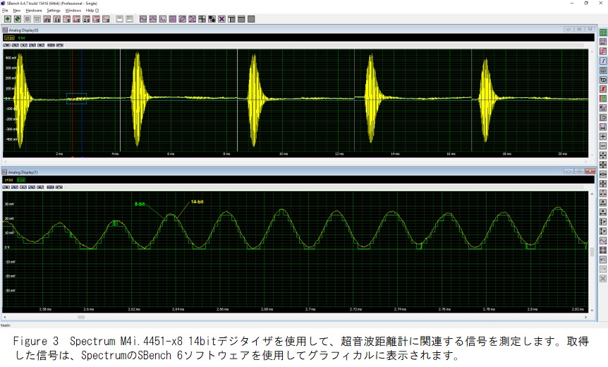 超音波距離計の信号測定