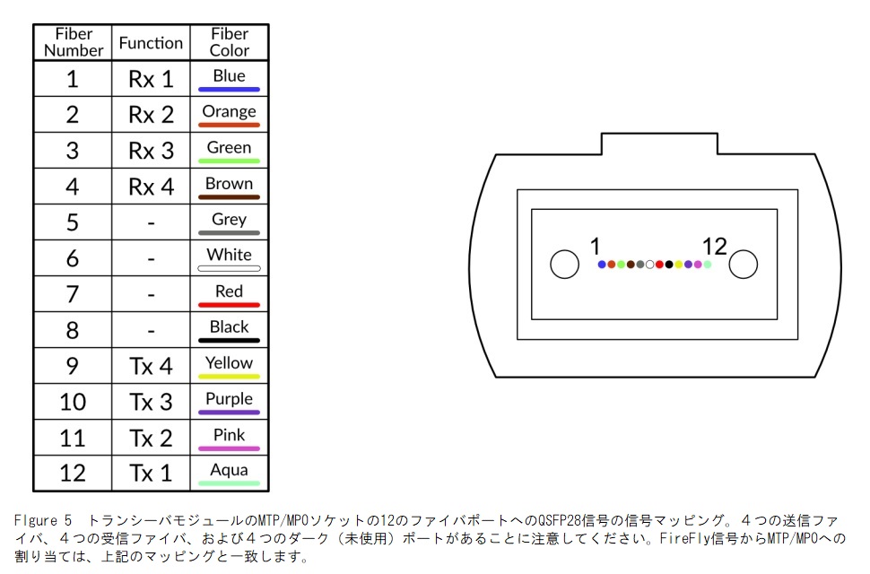 QSFP28の信号マッピング